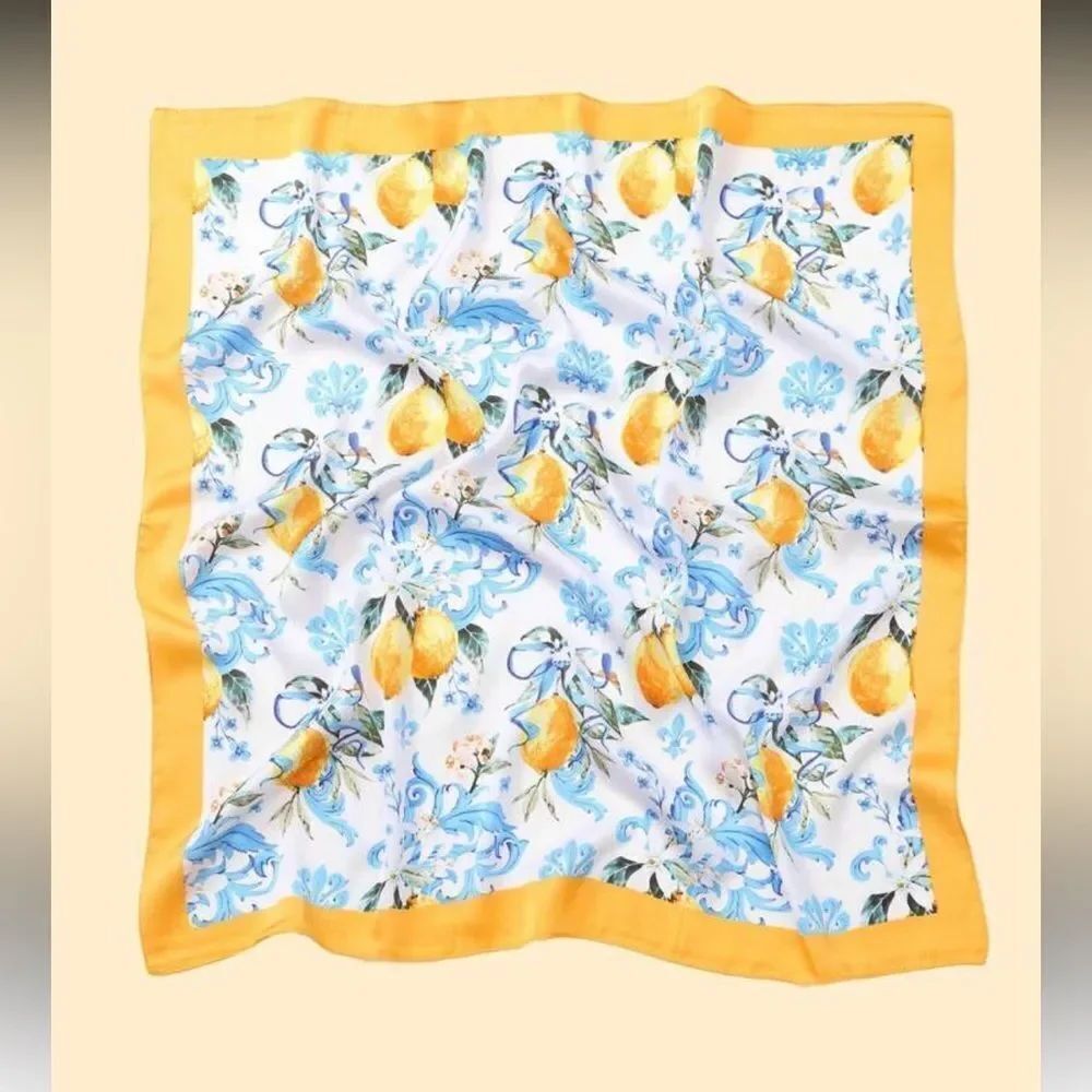 Floral Lemon Print Scarf S43